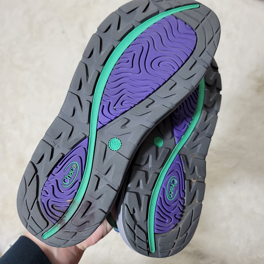 Chaco ZX/2 Classic sandals size womens 9 gray and turquoise - Picture 4 of 7